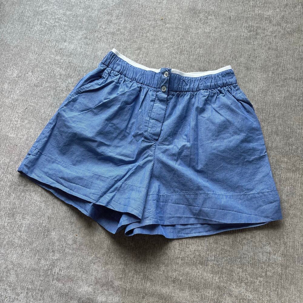 NWOT Zara Cotton Blue Pinstripe Shorts